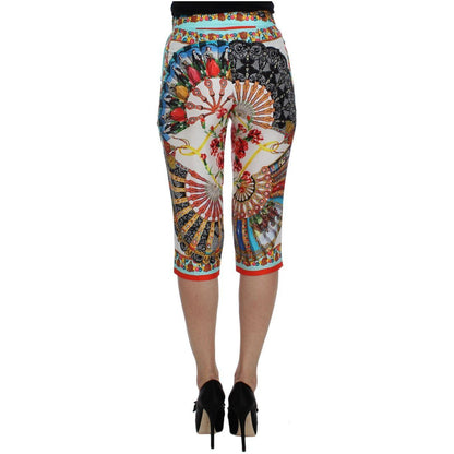 Dolce & Gabbana Multicolor Majolica Sicily Silk Pants