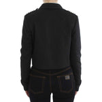 Exte Gray Stretch Gold Studded Short Jacket SIG30911-2