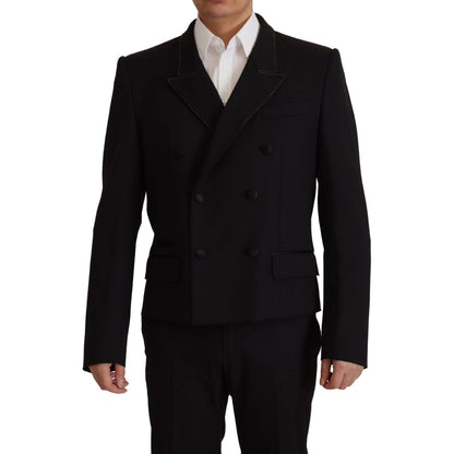 Dolce & Gabbana Black Double Breasted Coat Blazer Jacket