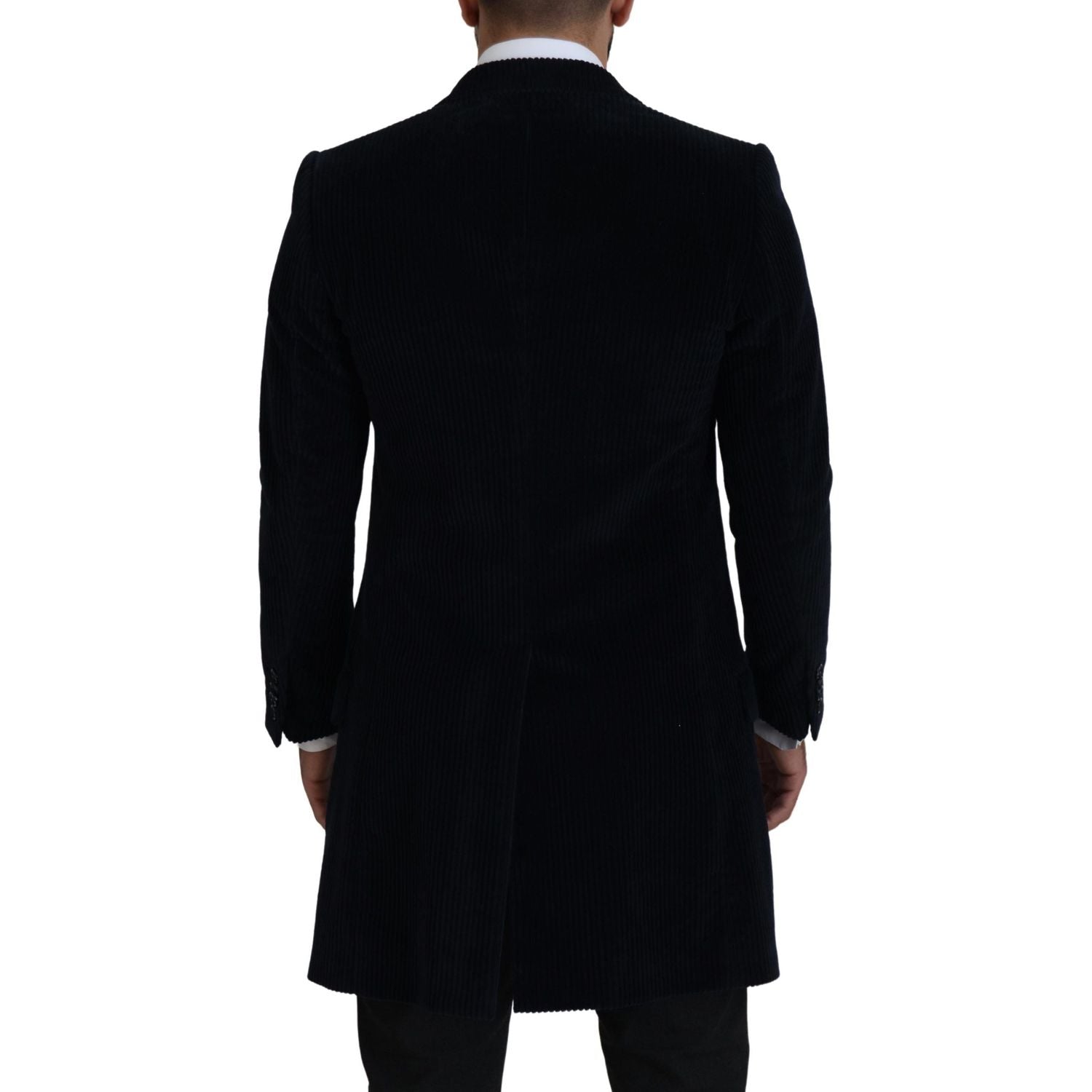 Dolce & Gabbana Black Cotton Cardigan Long Coat Men Jacket