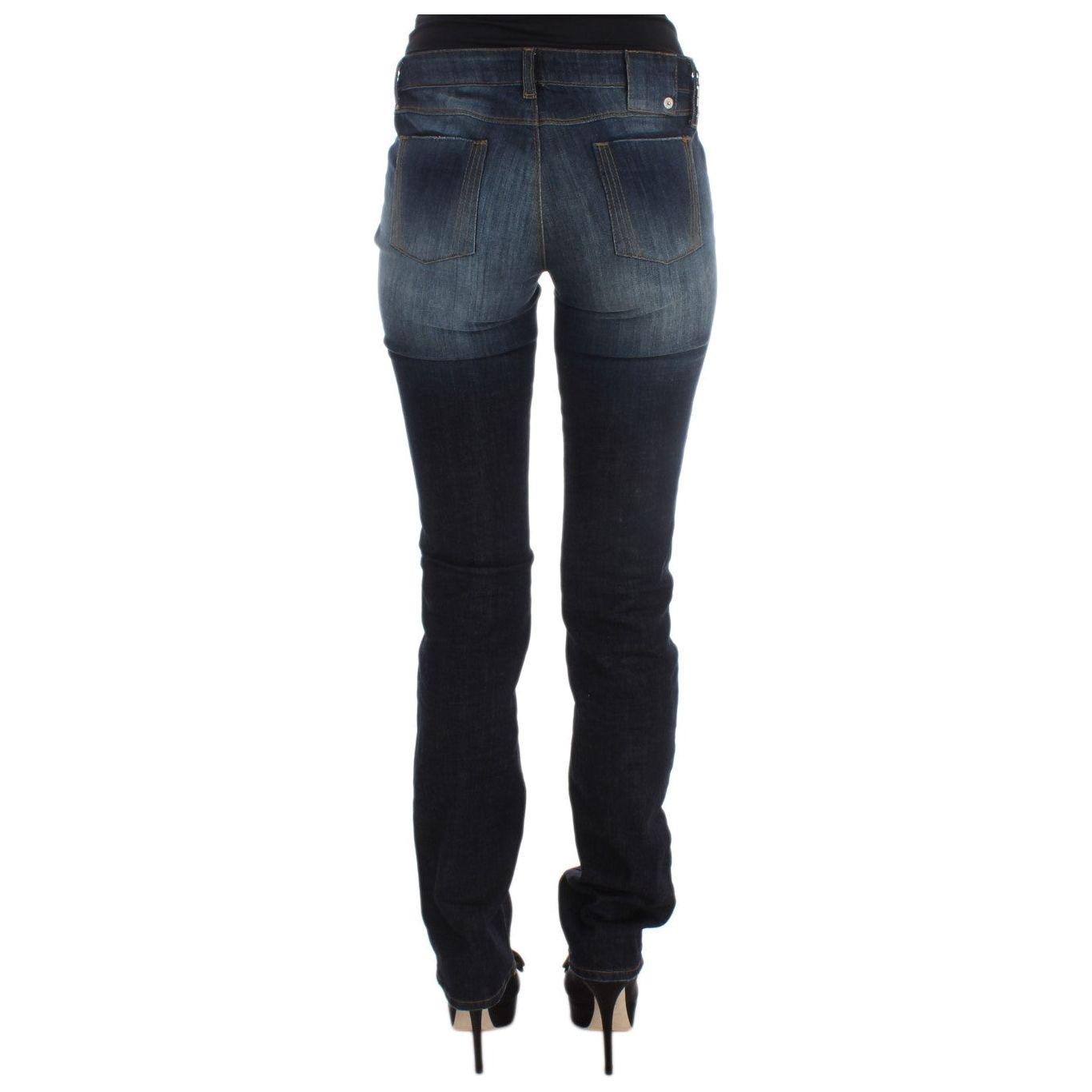 Costume National Blue Cotton Slim Fit Bootcut Jeans