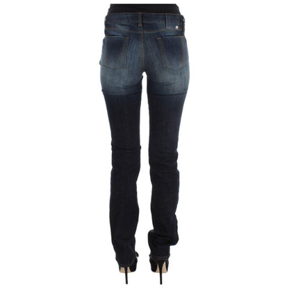 Costume National Blue Cotton Slim Fit Bootcut Jeans Jeans & Pants