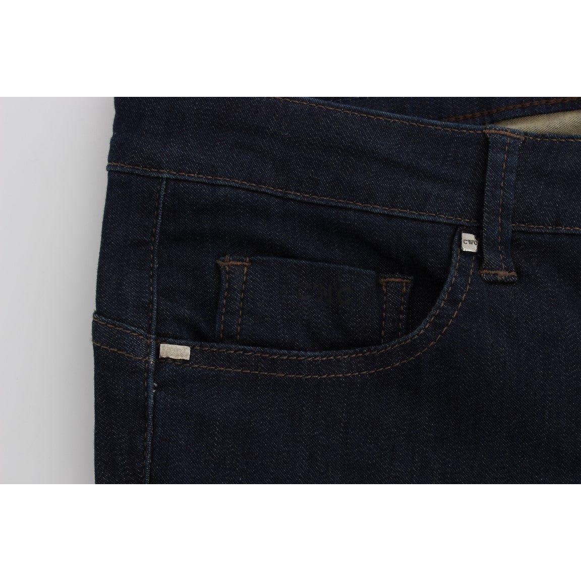 Costume National Blue Cotton Blend Slim Fit Jeans Jeans & Pants