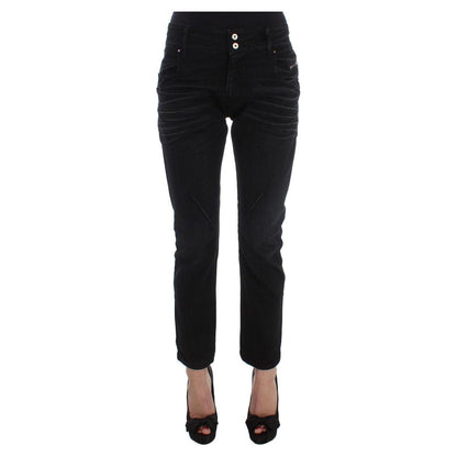 Costume National Black Cotton Slouchy Slims Fit Jeans Jeans & Pants