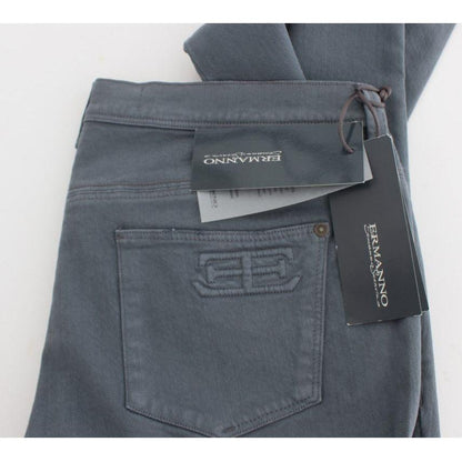 Ermanno Scervino Blue Cotton Blend Slim Fit Bootcut Jeans Jeans & Pants