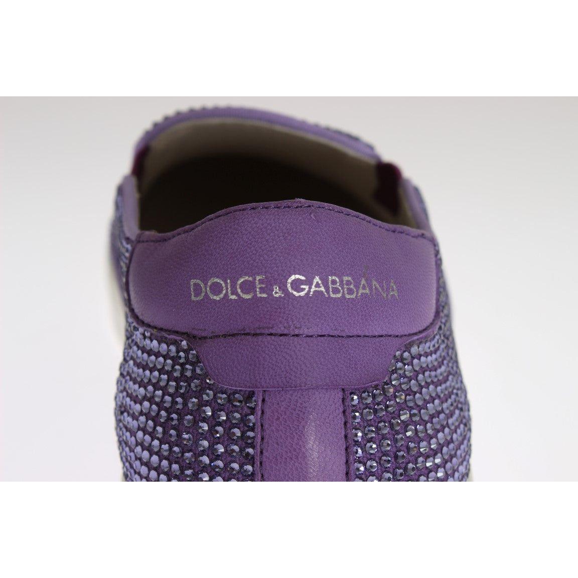 Dolce & Gabbana Purple Strass Canvas Logo Sneakers MAN SNEAKERS