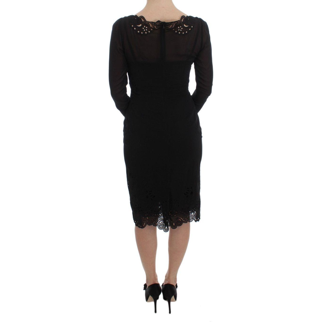 Dolce & Gabbana Black Silk Stretch Sheath Dress
