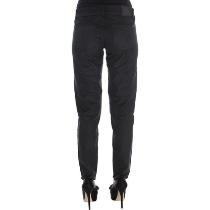 Ermanno Scervino Black Cotton Blend Regular Fit Pants Jeans & Pants