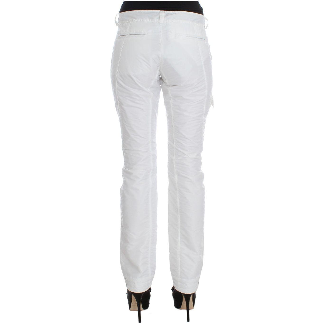 Ermanno Scervino White Nylon Padded Slim Fit Cargo Pants