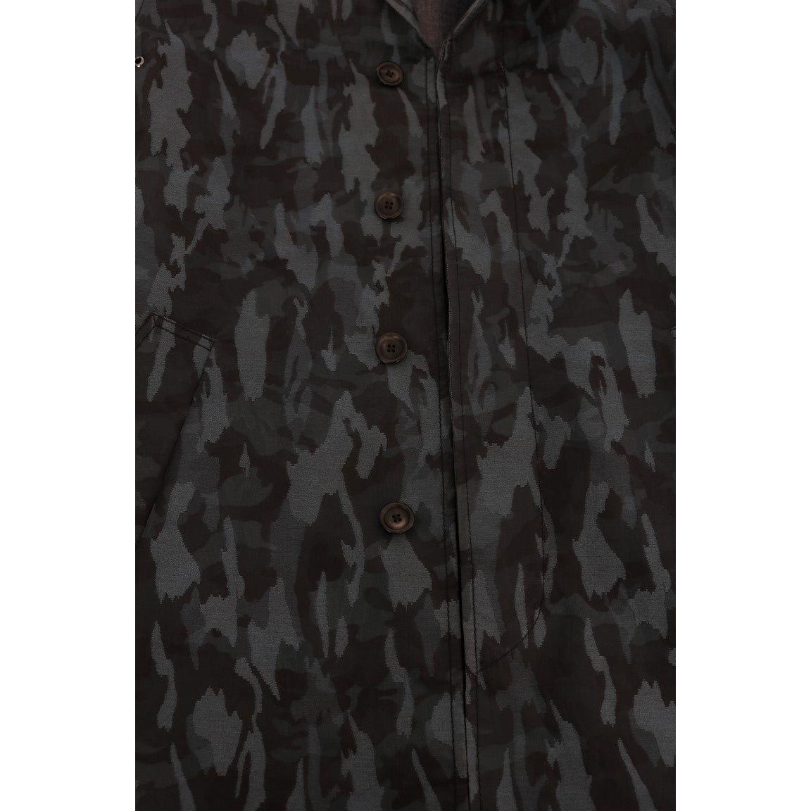 Dolce & Gabbana Blue Camouflage Trench Trench