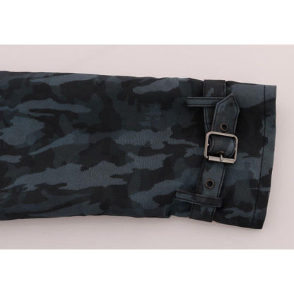 Dolce & Gabbana Blue Camouflage Trench Trench Coats & Jackets