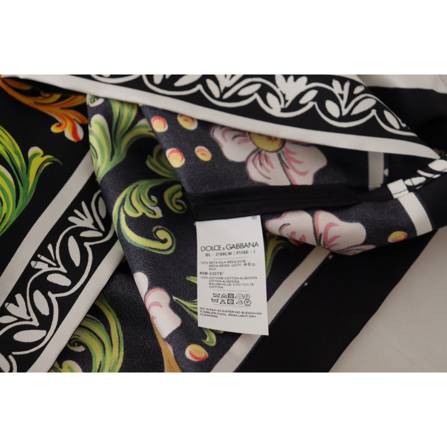 Dolce & Gabbana Multicolor Printed Baroque Loose Long Sleeve