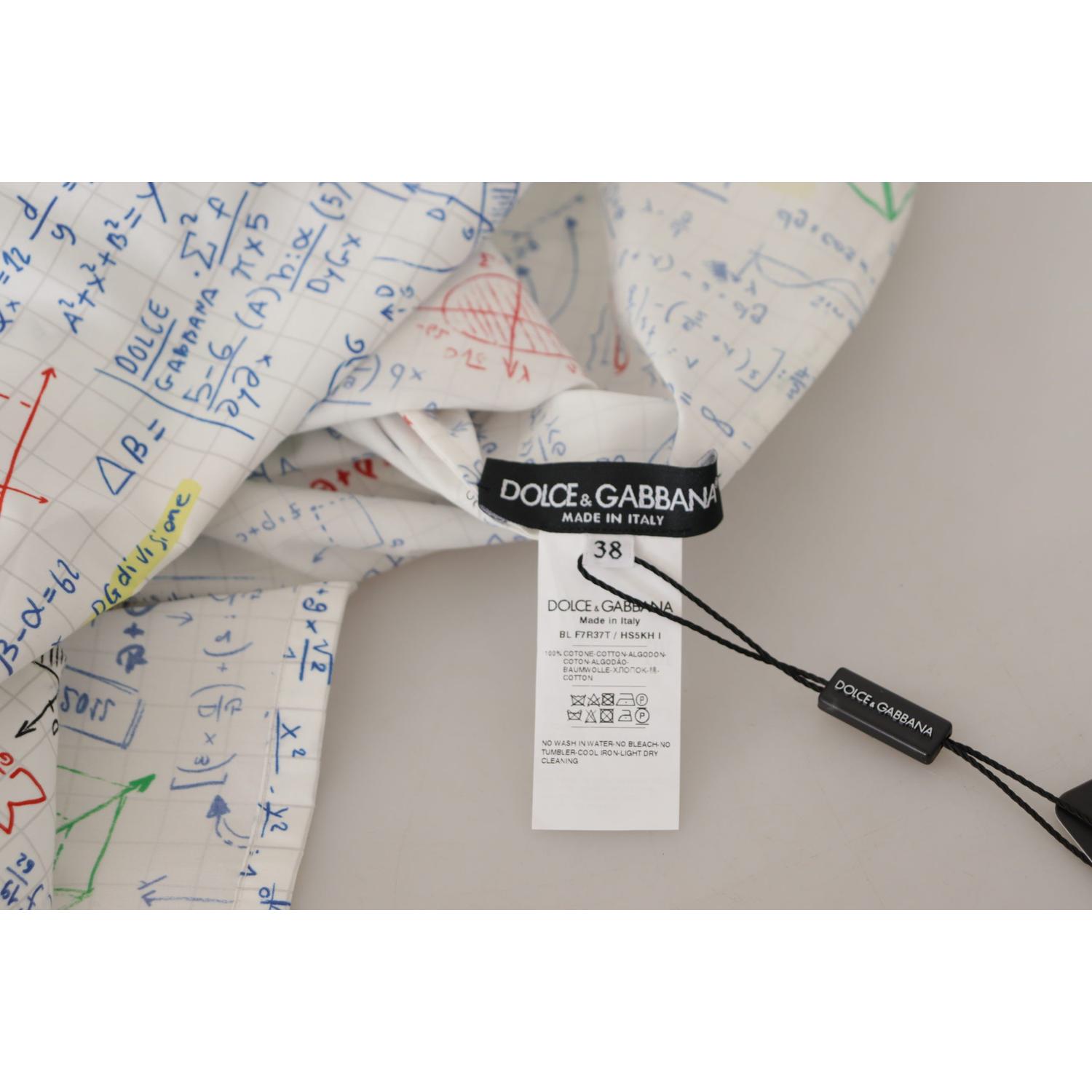 تي شيرت دولتشي آند غابانا بطبعة الجبر من القطن برقبة دائرية