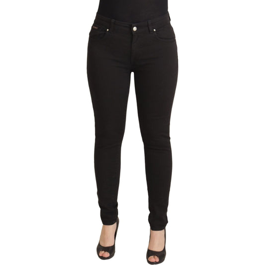 Dolce & Gabbana Black Mid Waist Skinny Denim Cotton Jeans PAN73087- 38