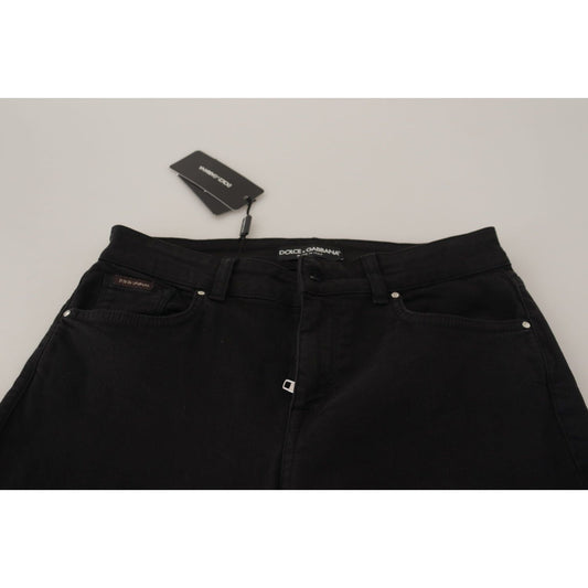 Dolce & Gabbana Black Mid Waist Skinny Denim Cotton Jeans PAN73087- 38