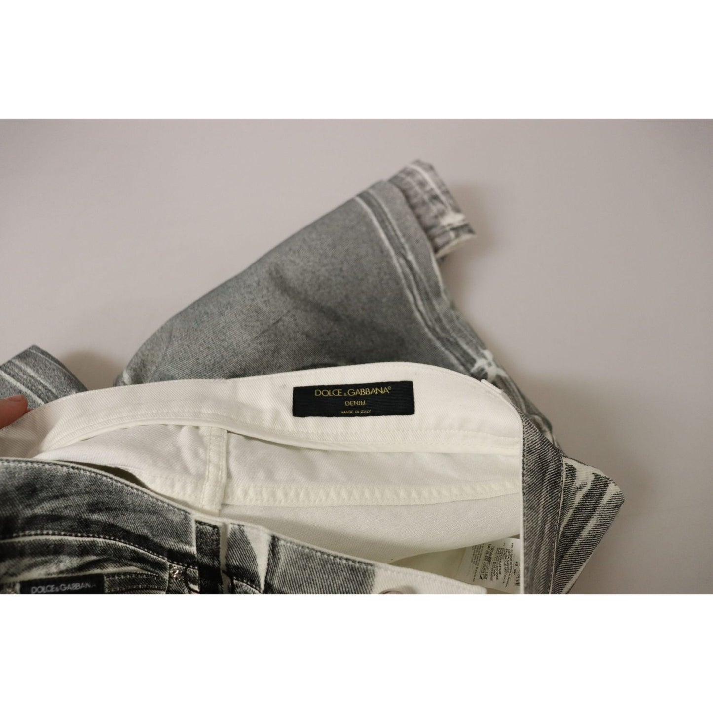 Dolce & Gabbana Grey Washed High Waist Denim Pants Cotton Jeans