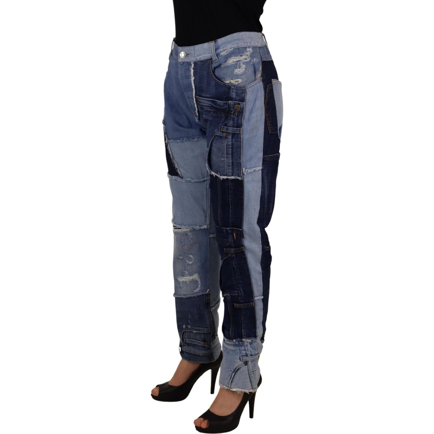 Dolce & Gabbana Multicolor Patchwork High Waist Denim Jeans