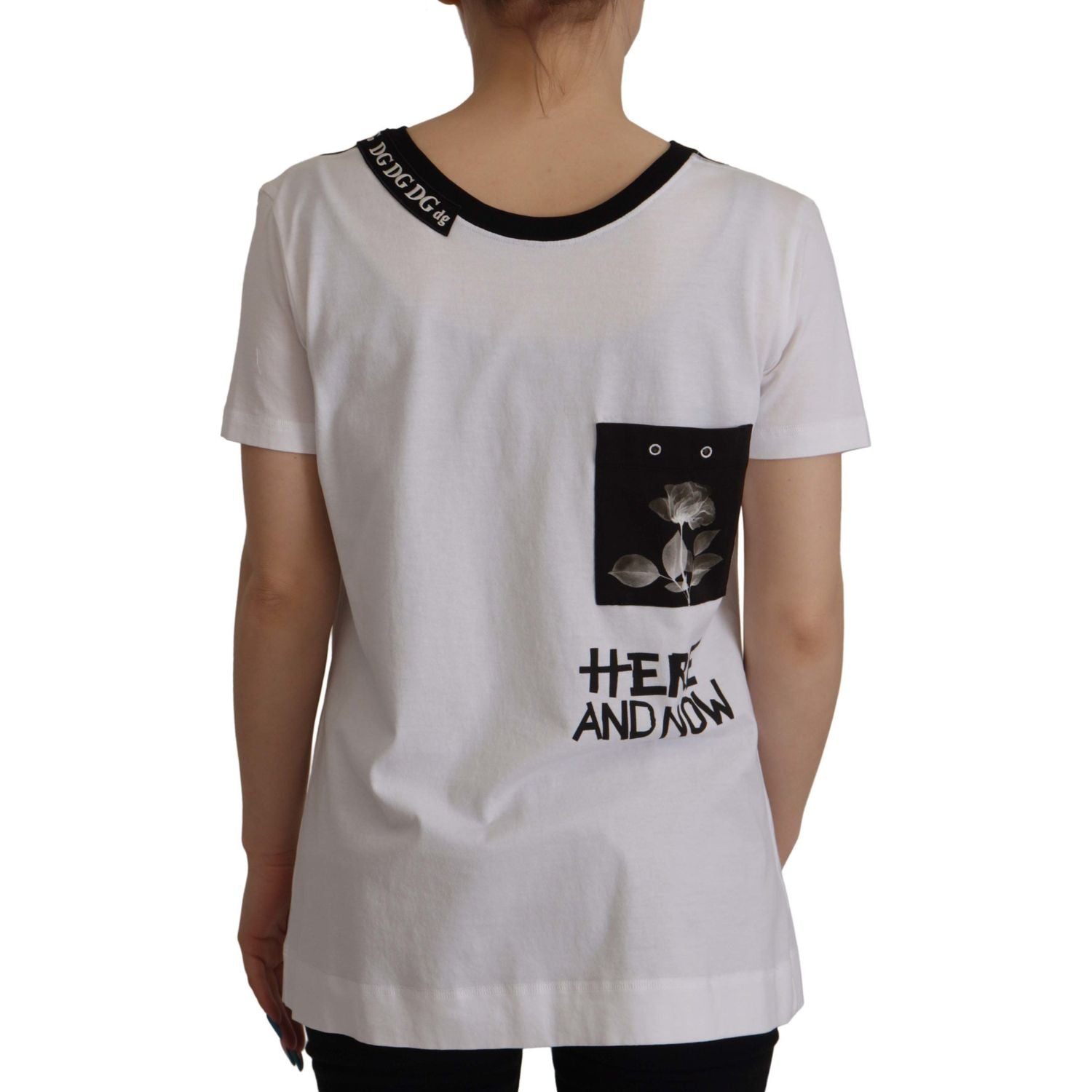 تي شيرت دولتشي آند غابانا الأنيق ذو الرقبة المستديرة والشعار