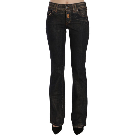 John Galliano Black Washed Mid Waist Flared Denim Pants Cotton PAN70554- 24