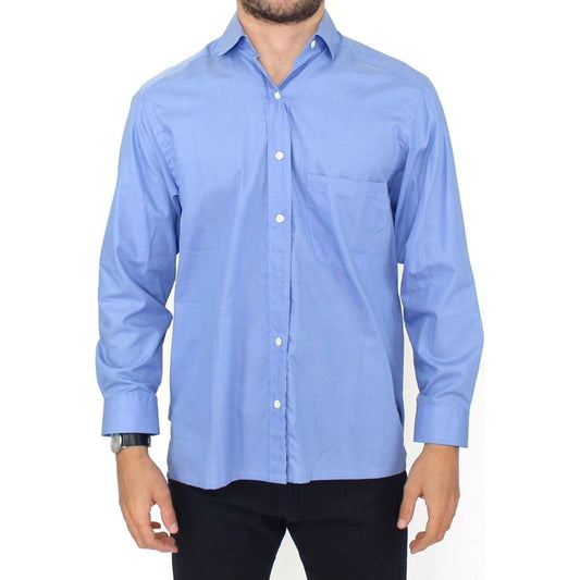 Ermanno Scervino Blue Cotton Dress Classic Fit Shirt SIG10124-1