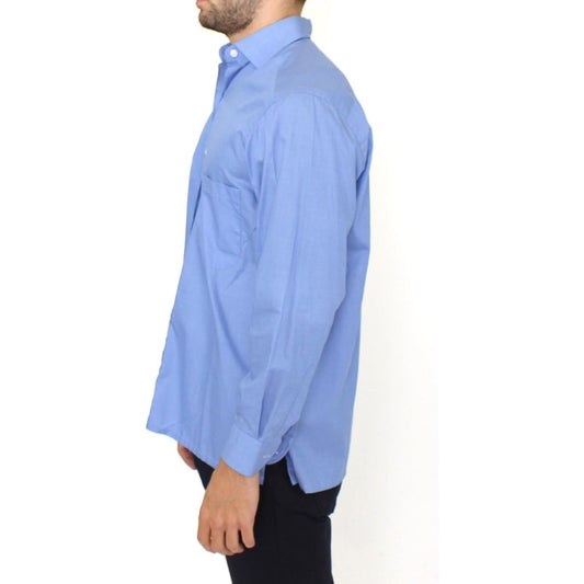 Ermanno Scervino Blue Cotton Dress Classic Fit Shirt SIG10124-1