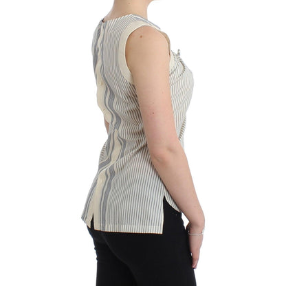 Ermanno Scervino Beachwear Striped Top Blouse Shirt Bow Tank