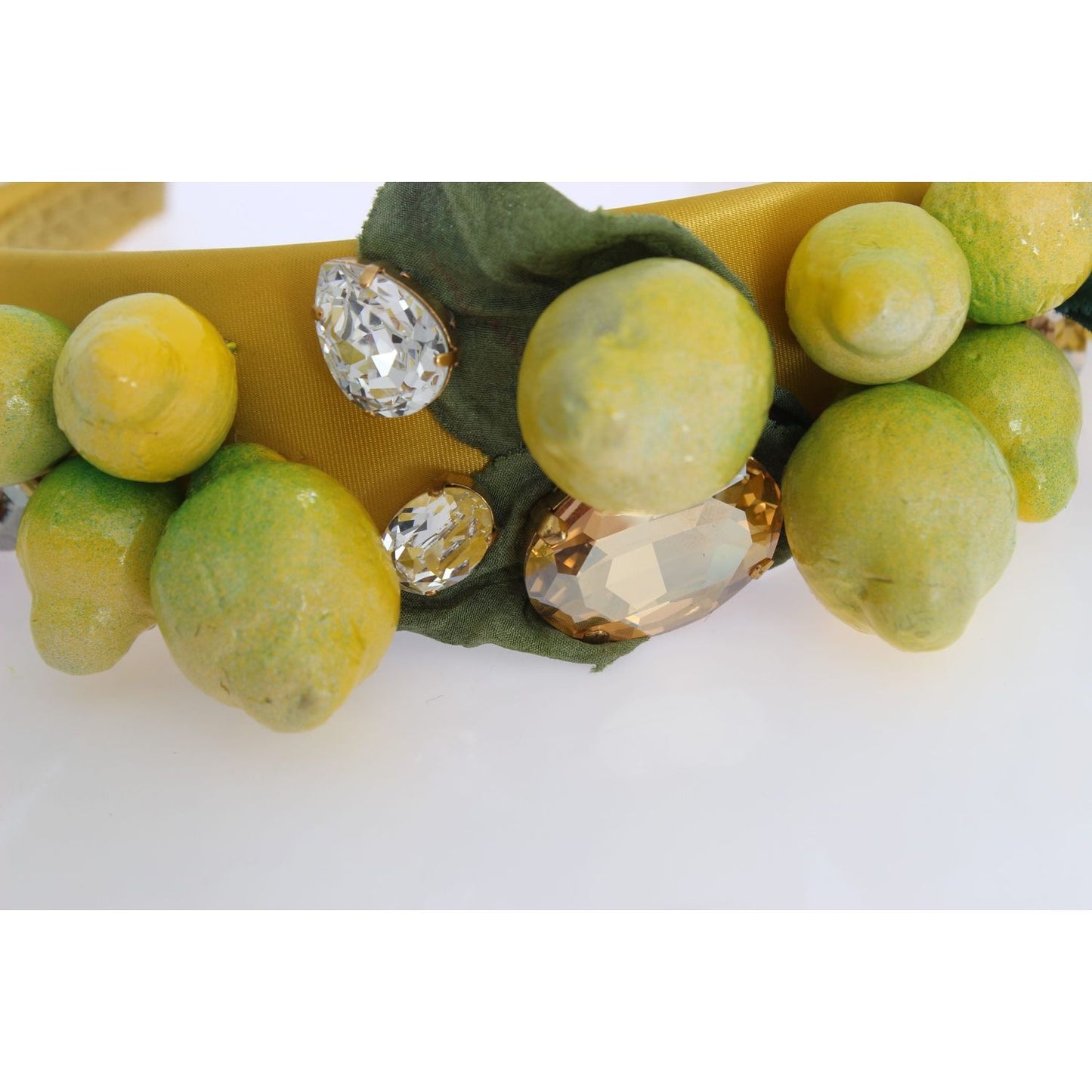 Dolce & Gabbana Yellow Lemons Sicily Crystal Diadem Tiara Headband