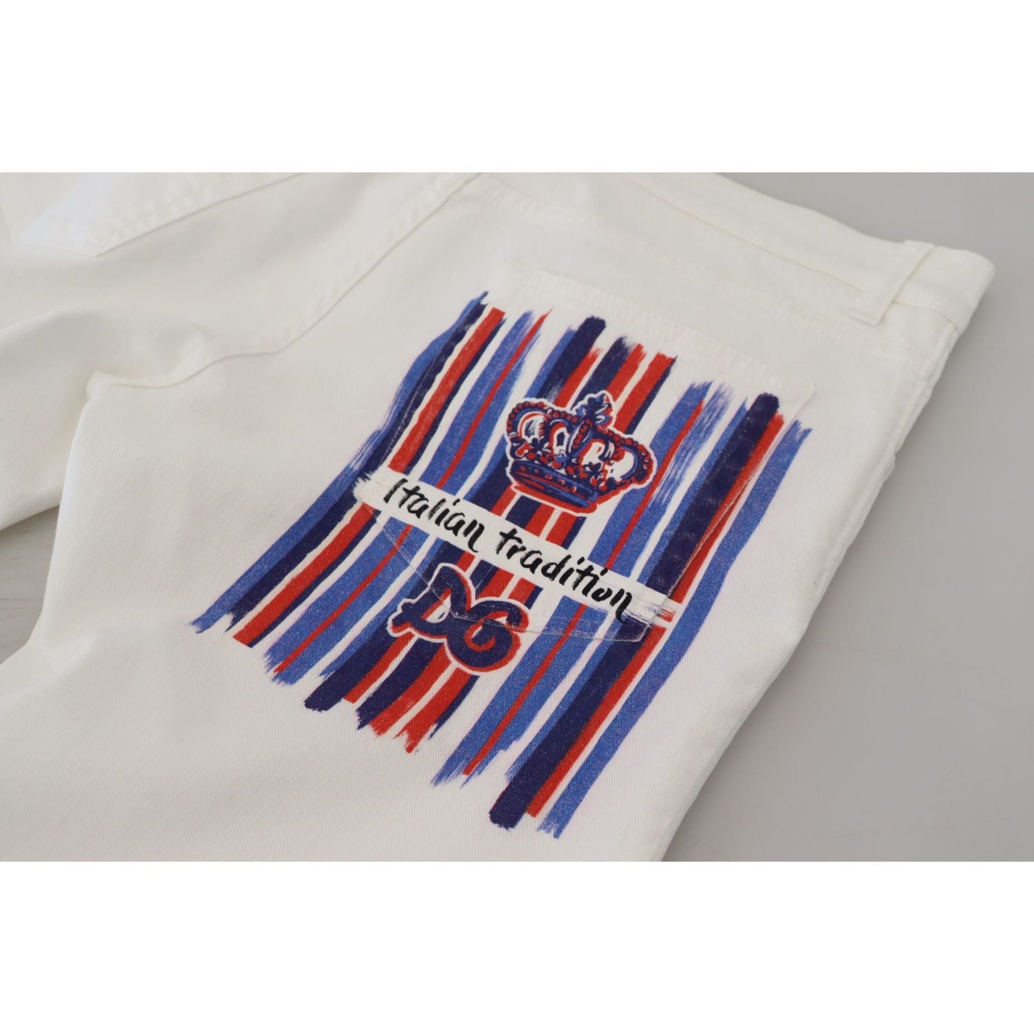 بنطلون جينز ضيق أنيق باللون الأبيض من دولتشي آند غابانا