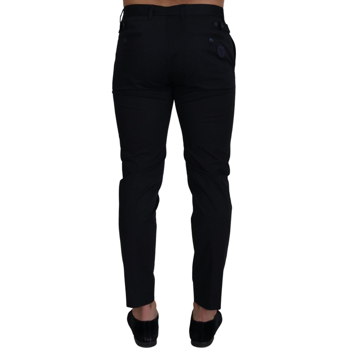 Dolce & Gabbana Blue Stretch Cotton Slim Trousers Chinos Pants