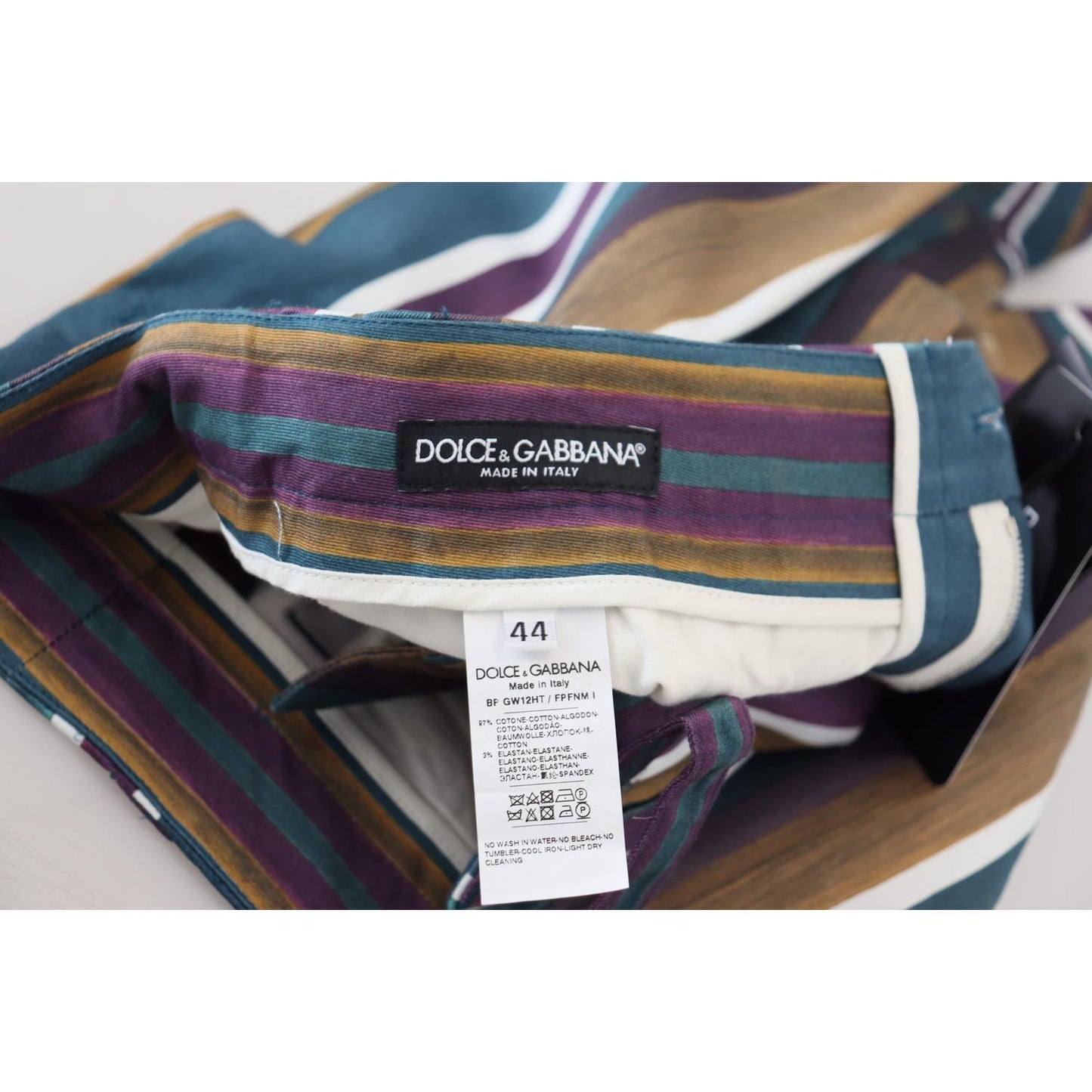 Dolce & Gabbana Multicolor Striped Stretch Cotton Shorts Shorts