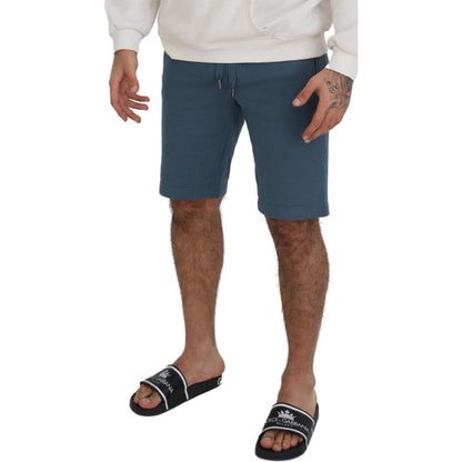 Dolce & Gabbana Blue Cotton Bermuda Casual Mens Shorts Shorts