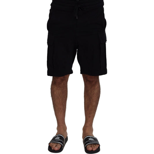Dolce & Gabbana Black Cotton Bermuda Cargo Shorts PAN74014- 44