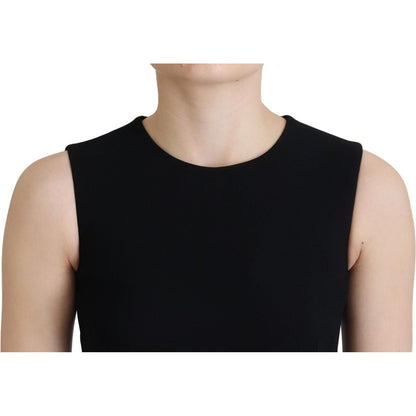 Dolce & Gabbana Black Dress Sheath Flare Viscose Dress