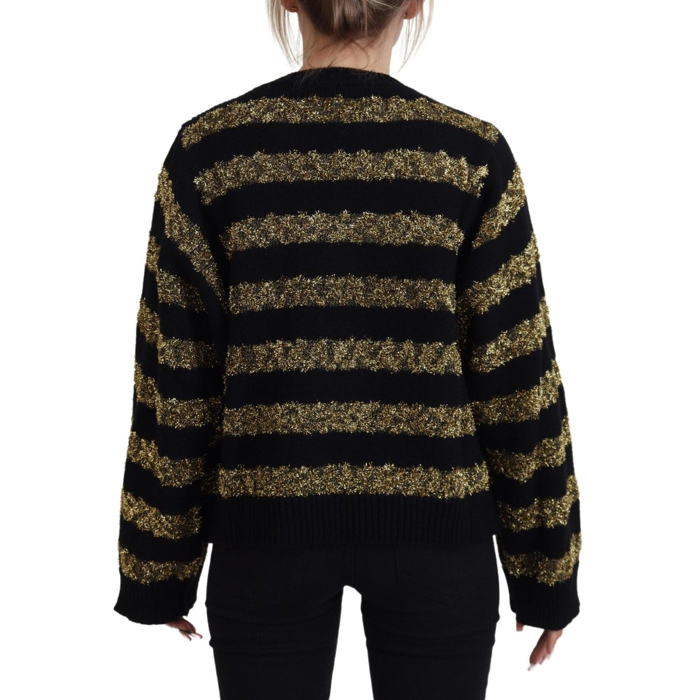 Dolce & Gabbana Black Gold D&G Crystal Cashmere Sweater