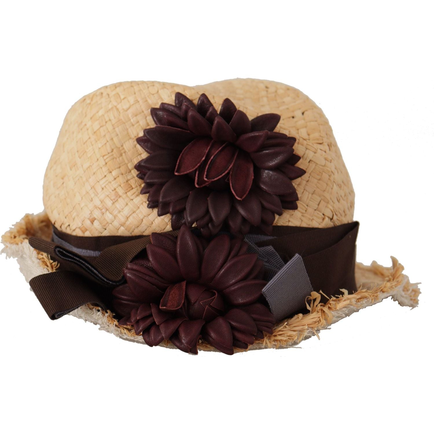 Dolce & Gabbana Yellow Ribbon Floral Embellished Straw Hat
