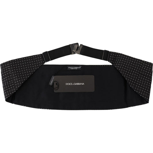 Dolce & Gabbana Black Polka Dot Wide Waist Men Belt Cummerband BEL8781 - 52