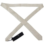 Daniele Alessandrini Off White Silk Men Necktie Adjustable Accessory Tie KRA3210