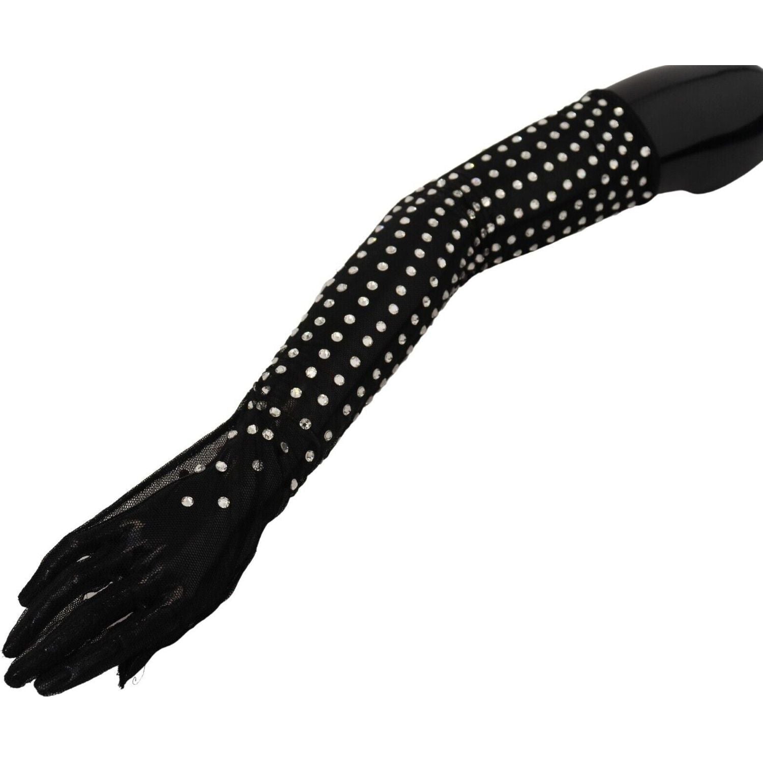 قفازات دولتشي آند غابانا الأنيقة باللون الأسود بطول الكوع