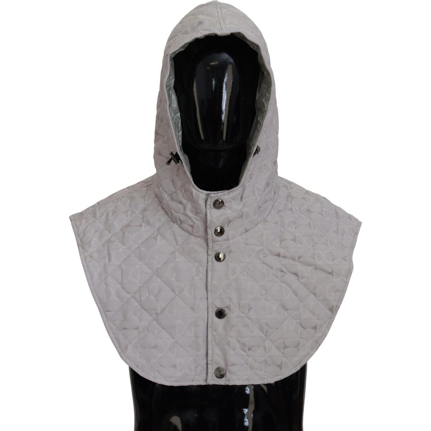 قبعة دولتشي آند غابانا الأنيقة المصنوعة من النايلون باللون الأبيض لتغطية الرأس بالكامل