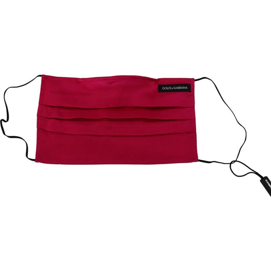 Dolce & Gabbana Red Cotton Pleated Elastic Ear Strap One Size Face Mask
