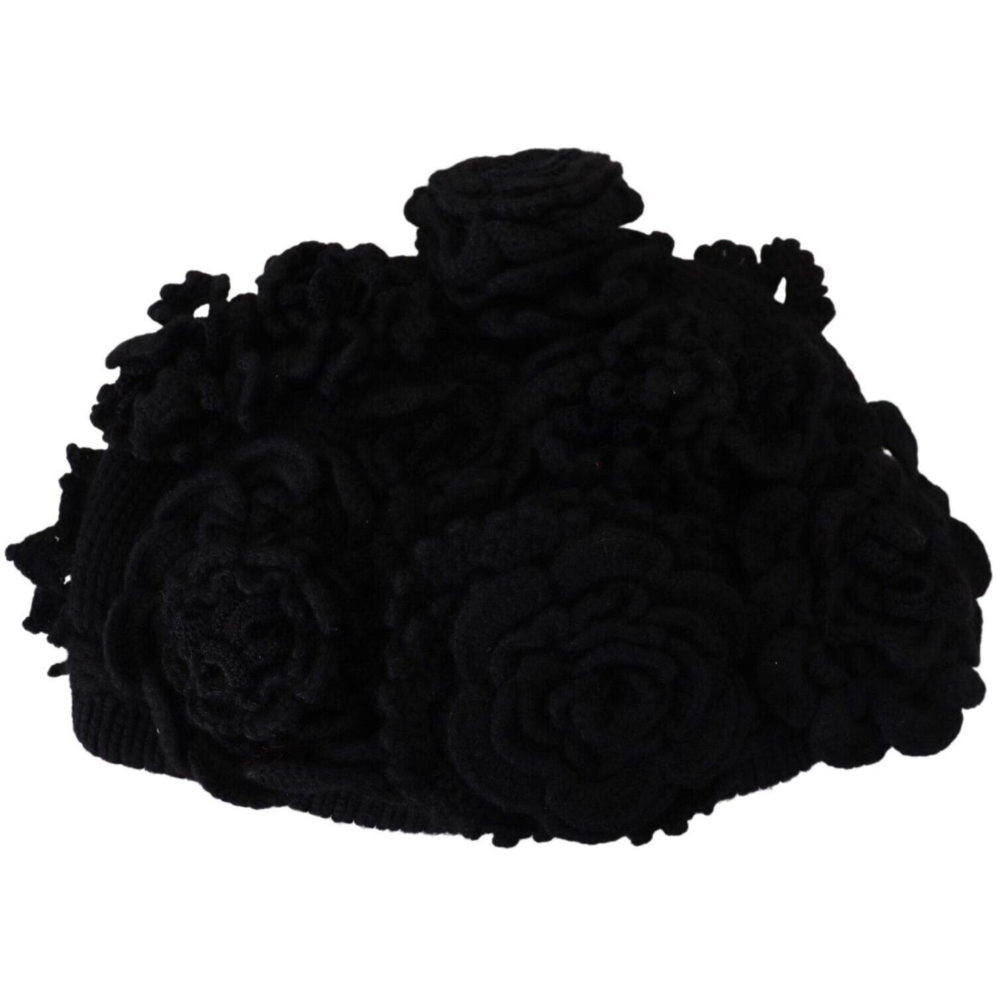 Dolce & Gabbana Black Wool Knit Winter Beanie Hat
