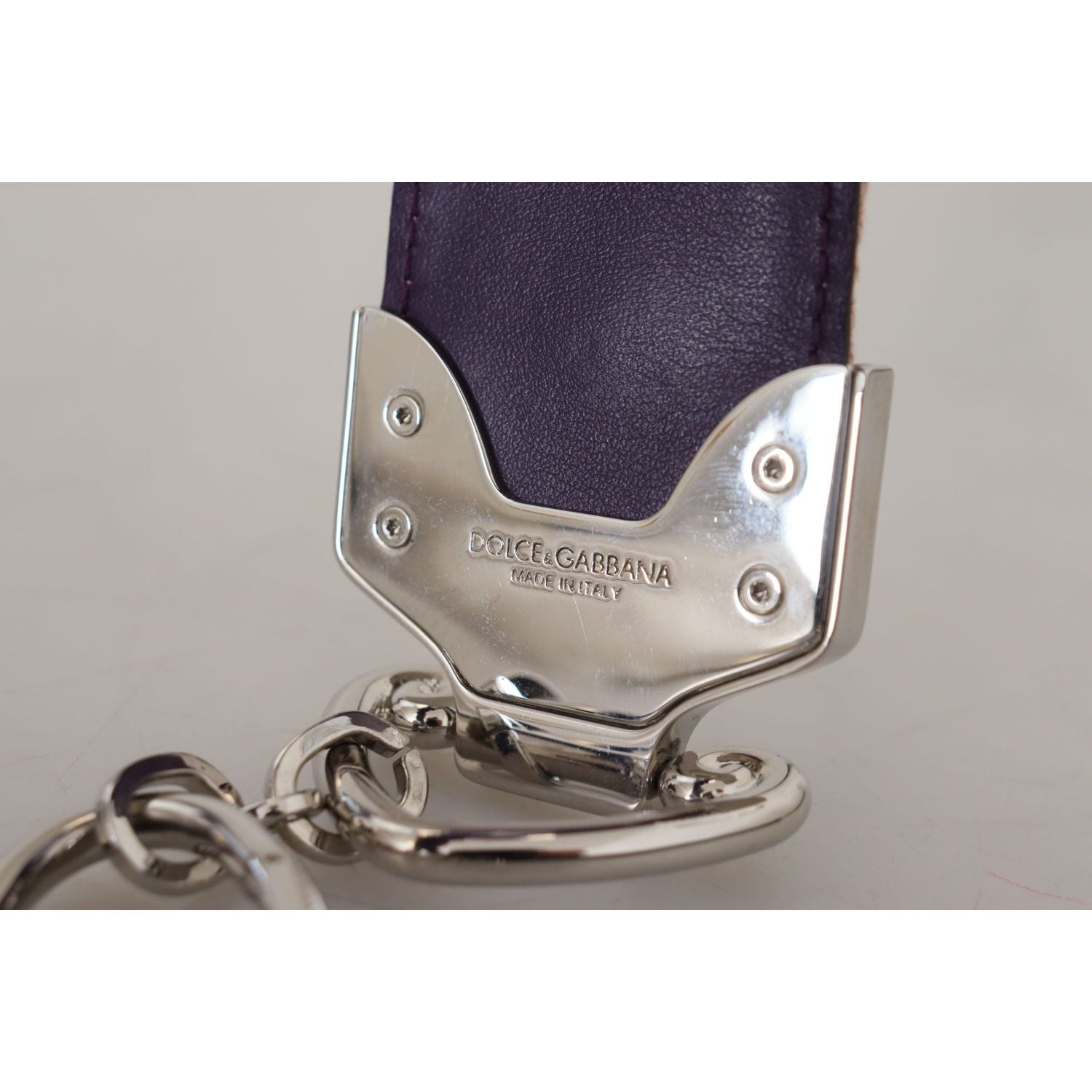 إكسسوار حزام كتف من الجلد باللون البيج المزهر من دولتشي آند غابانا