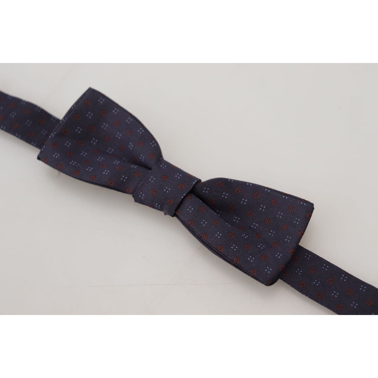 Dolce & Gabbana Blue Pattern Silk Adjustable Neck Papillon Bow Tie