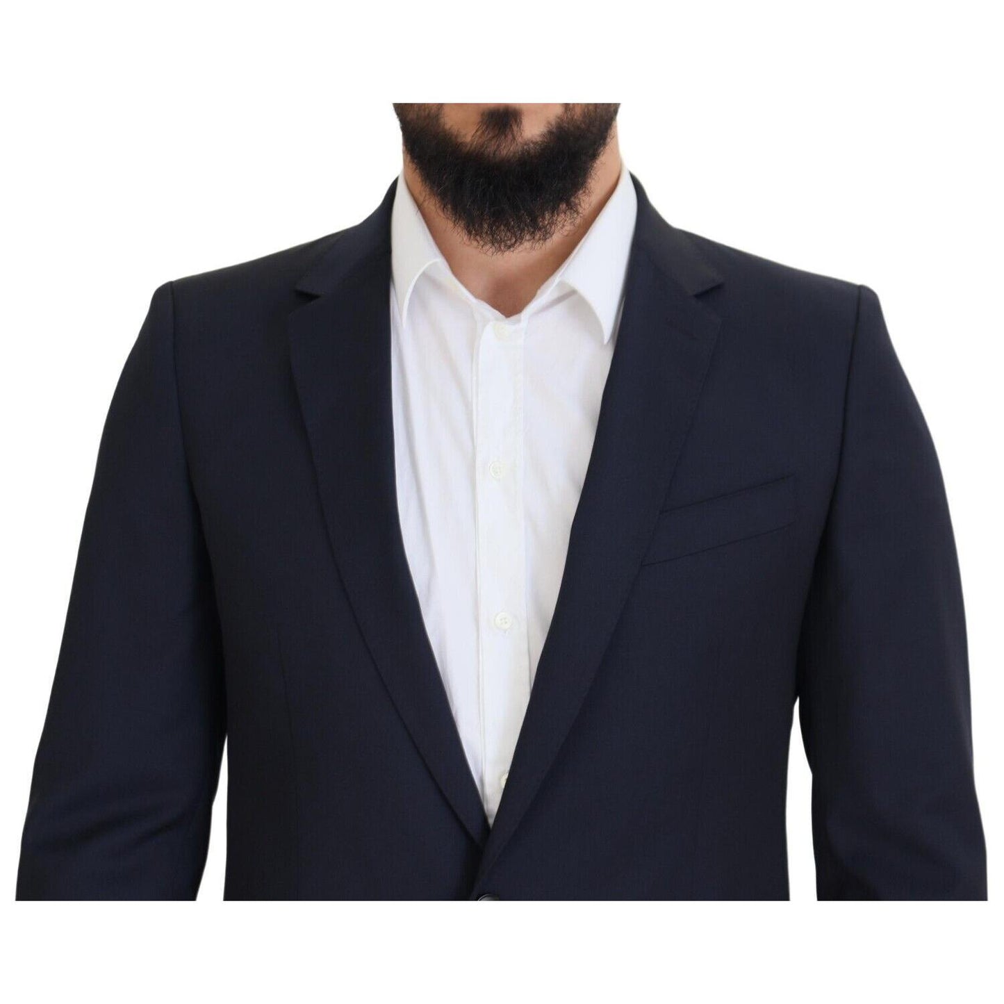 Dolce & Gabbana Dark Blue Wool Single Breasted MARTINI Blazer