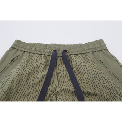 Dolce & Gabbana Green Striped Cargo Zipper Leg Men Trouser Pants