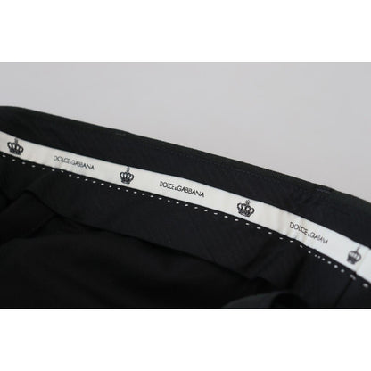 Dolce & Gabbana Black Striped Men Trousers Cotton Pants
