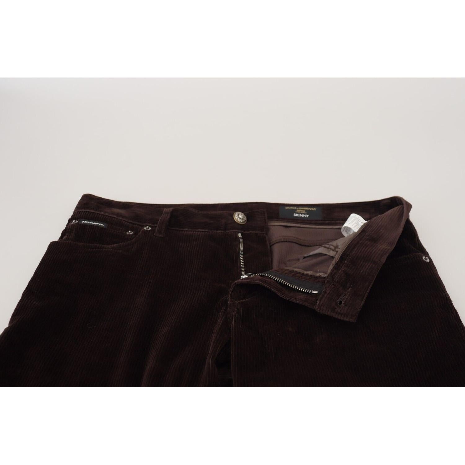 Dolce & Gabbana Brown Corduroy Men Casual Trouser Pants
