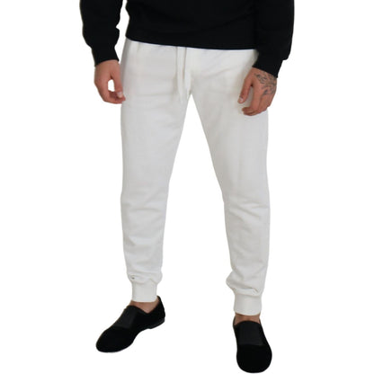Dolce & Gabbana White Sport Logo Cotton Sweatpants Trousers Pants