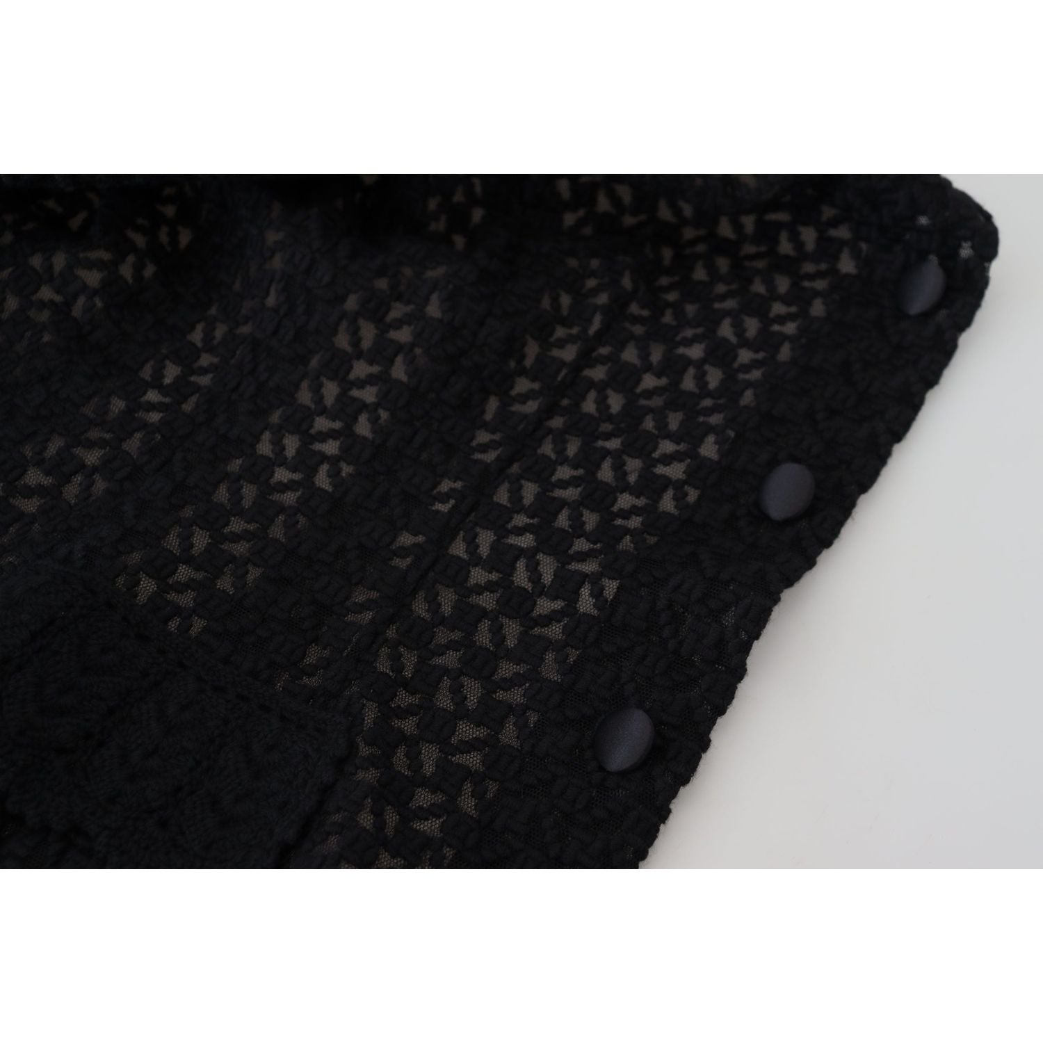 Dolce & Gabbana Black Wool Knitted Button Down Collar Jacket