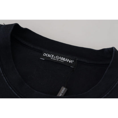 Dolce & Gabbana Black D&G Fashion Round Neck Cotton T-shirt